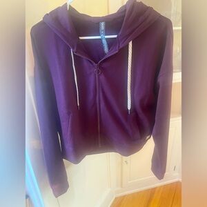 Vuori Granite Cropped Dream Knit Hoodie Zip Up